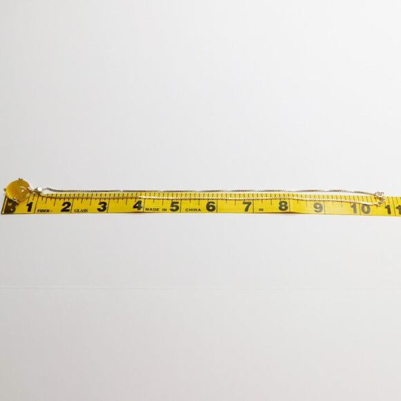 Yellow Stone Pendant Silver Fashion Necklace - Picture 9 of 9